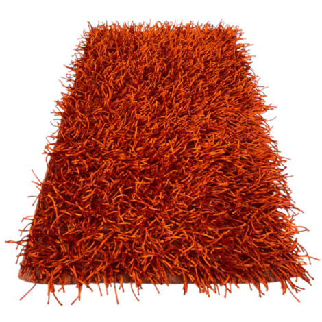Tapis Shaggy Orange Moderne - Velours de 6 cm - Antidérapant, 12 Tailles - Noué à la main, doux et durable Cm. 140x200
