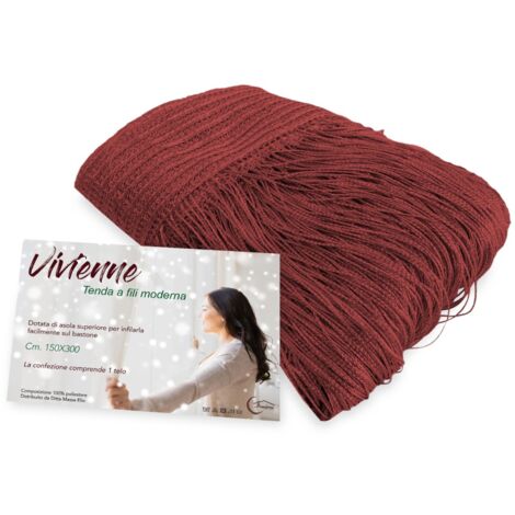 VIVIENNE RIDEAU FIL pour porte cm. 150X300 uni BORDEAUX