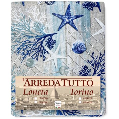 Serviette pour Meubles Grand Foulard Couvre-lit Canapé Tissu de la mer de corail BLEU 1 PLACE