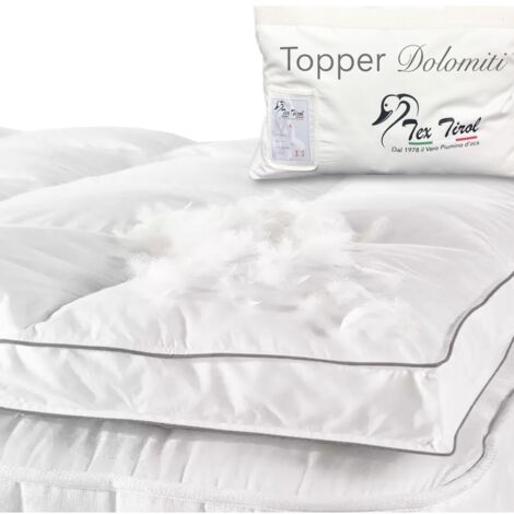 TOPPER pour matelas en duvet d'oie TEX TIROL © DOLOMITI 50% duvet d'oie / 50% plume d'oie Double cm. 160x190