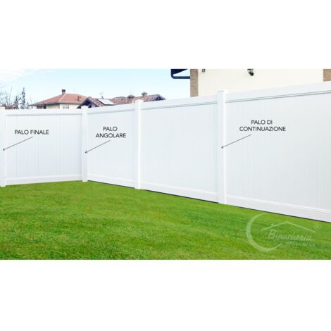 POLE pour OLIMPIA FENCE en PVC Blanc Angulaire, Continuation et Final CONTINUATION pour Ciment cm. 193