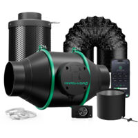 Mars Hydro iFresh 4″ (100 mm) Inline-Rohrventilator und nachfüllbarer Aktivkohlefilter-Kombination mit Drehzahlregler