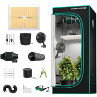 Mars Hydro Growbox Komplettset 80x80x160cm LED TS 1000 150W LED-Wachstumslicht mit Ventilation Clip on fan fü für Zimmerpflanzen