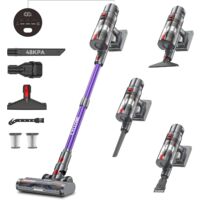 Aspirateur balai sans fil 580W – Aspiration 48 kPa – Autonomie 70 min – Filtration HEPA – Écran tactile LED – Brosse anti-emmêlement