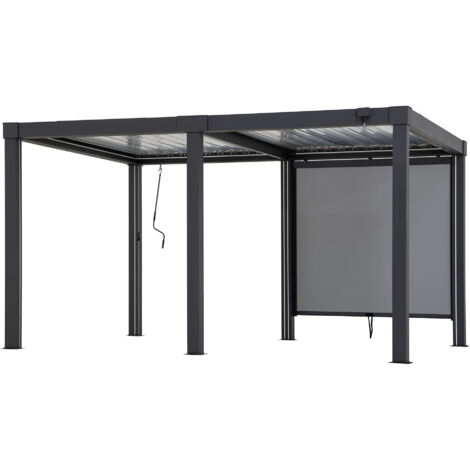 Sunjoy – Store enroulable pour pergola – 2 mètres – Textilène haute densité respirant et imperméable – Installation facile avec matériel inclus