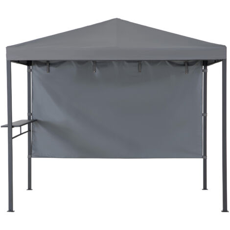 Tonnelle balnéo en acier/tissu KABRU en gris - 220cm x 280cm (1/5)