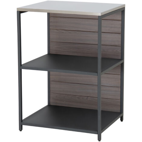 Sunjoy – Étagère de cuisine Mambo en acier inoxydable – Résistante aux intempéries – Système de drainage efficace – Meuble avec portes doubles (1/4)