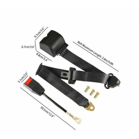 Cinturón de seguridad universal ajustable de 3 puntos para vehículo, cinturón de seguridad para automóvil + pernos