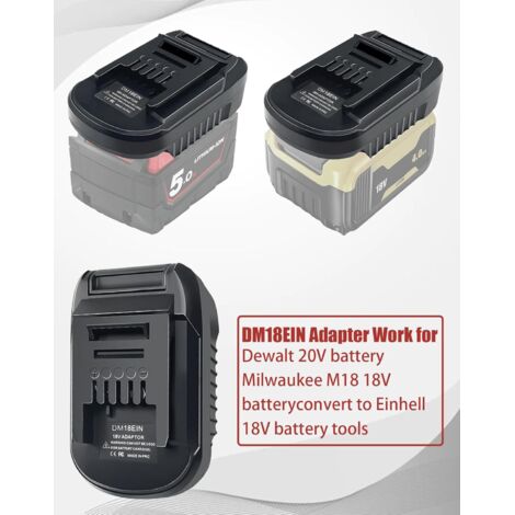 Adaptador POFET De Batería Dewalt 18V-20V A Milwaukee M18, Solo Adaptador, No Incluye Batería