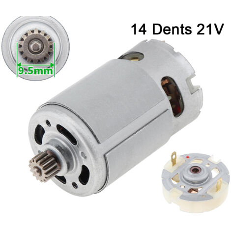 Motor CC RS550 de dos velocidades con 14 dientes - Motor escobillado - 21 V, más portaescobillas de servicio