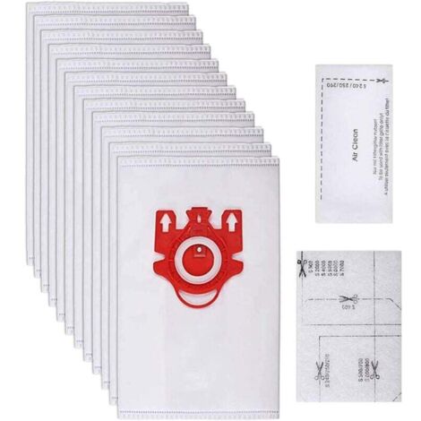 Bolsas para aspiradora Miele F/J/M HyClean - Paquete de 12 para la serie HyClean 3D Efficiency, compatibles con Miele 9917710 (1/5)