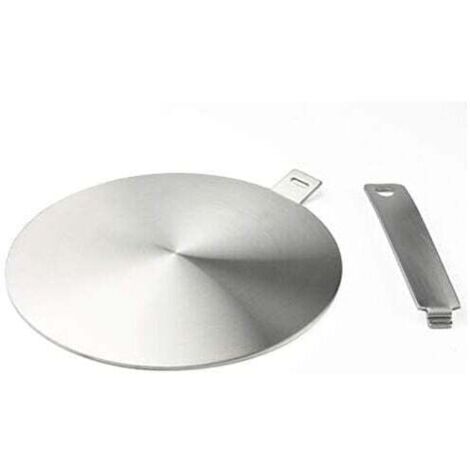 Adaptador de inducción de 240 x 420 mm, disco convertidor para placa de inducción, placa difusora de calor con mango y base separables.