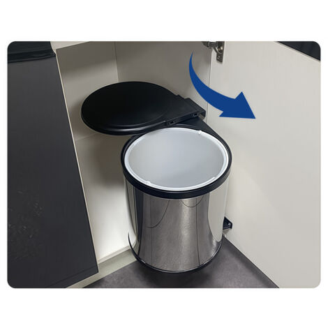 Papelera giratoria incorporada, 14 L, papelera giratoria debajo del fregadero (1/2)