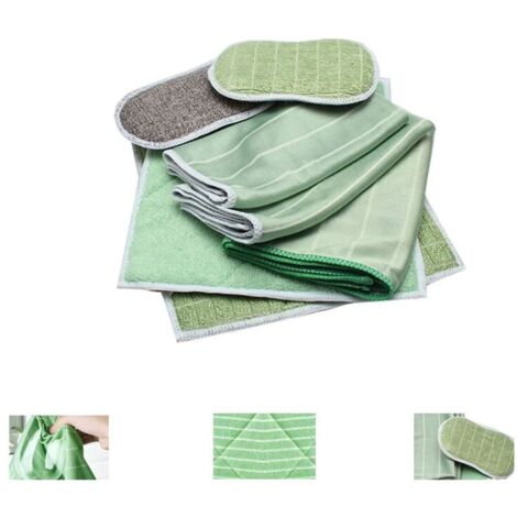 Lote de 6 Chiffon Bambou Microfibre pour Vitres Miroirs Carreaux Carrosserie Microfibre Bambou Vitre Ménage Salle de Bain (1/5)