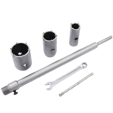 Scie à Cloche Trépan, Ø30mm, 40mm, 50mm Set de Scies Cloches, Trépan Béton 350 mm SDS Plus Tige d'Extension Pointe en Carbure de Tungstène,Scie Cloche pour Brique Pierre Béton Ciment (1/3)