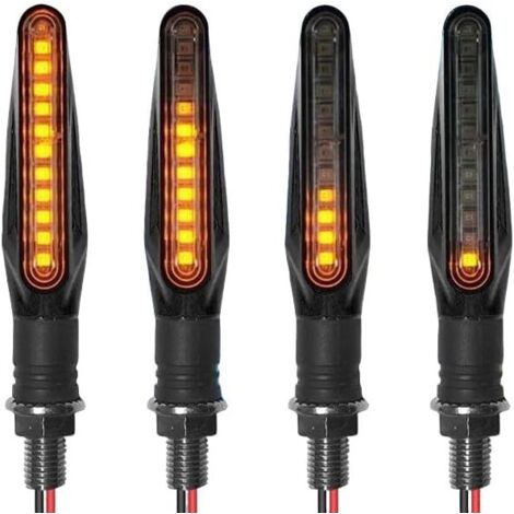 luces LED intermitentes secuenciales para motocicleta de 12 V, impermeables, ámbar, universales, dinámicas. (1/4)