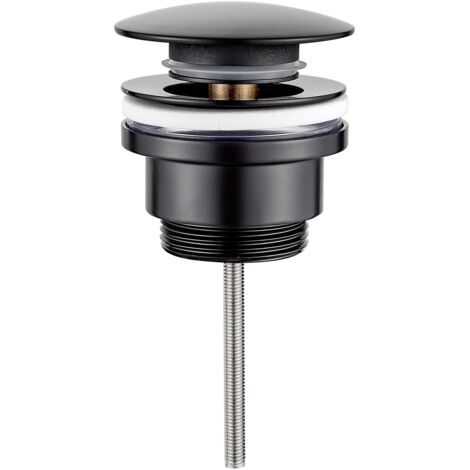 M20509B - Desagüe universal para lavabo de baño de 1/4'' con o sin rebosadero, desagüe automático emergente, color negro (1/4)