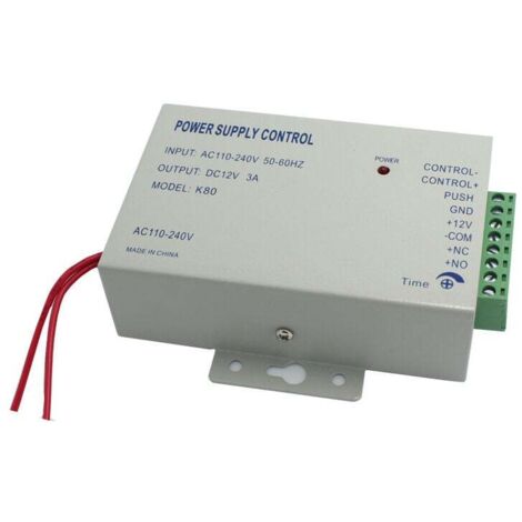 Adaptador de fuente de alimentación de CA 110-240 V a CC 12 V, 3 A, 36 W para sistemas de control de acceso, seguridad y puertas automáticas. (1/4)