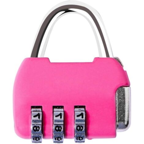 Mini candado rosa de combinación de 3 dígitos, de aleación de zinc, para taquillas, equipaje, bolsos de viaje y mochilas. (1/5)