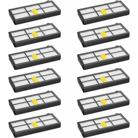 Paquete de 12 filtros para Irobot Roomba 800, 850, 851, 860, 865, 866, 870, 871, 876, 880, 885, 886, 890, 891, 896, 900, 960, 966, 980, kit de repuestos para aspiradora. (1/4)