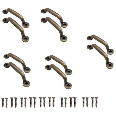 10 tiradores de bronce antiguo para cajones de muebles corredizos, cómodas, aparadores, 90 x 22 mm