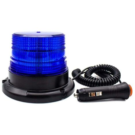 Luz LED azul intermitente, luz de advertencia magnética intermitente para vehículos con toma de encendedor de 12-80 V (1/5)