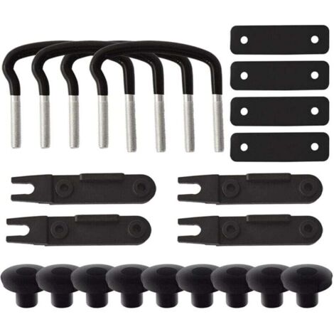 Kit de montaje de caja de techo universal de acero inoxidable de 4 piezas con 8 tuercas de seguridad y 2 correas (1/5)
