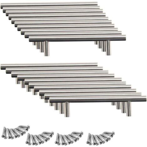 20 tiradores de acero inoxidable para puertas de armarios de cocina (distancia entre orificios: 96 mm) (1/5)