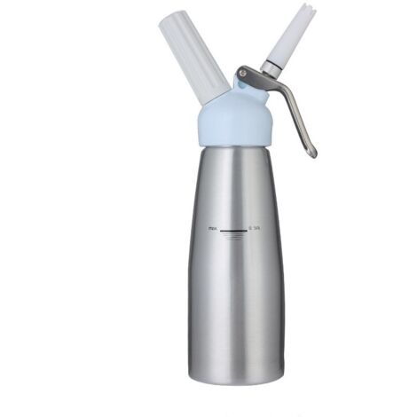Dispensador profesional de nata montada de aluminio de 500 ml, a prueba de fugas, con 3 boquillas de acero inoxidable, sifón de cocina, dispensador de nata montada, bomba de nata, regalo para pasteler (1/4)