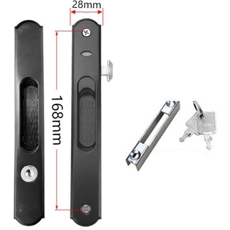 Cerradura de gancho para ventana de puerta corrediza, moderna, móvil, de una sola puerta, pestillo de cerradura de doble cara para el hogar (1/5)