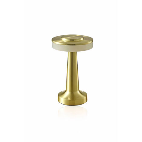 Lámpara de mesa táctil recargable de metal color dorado champán, diseño volador, LED de 3 colores con brillo ajustable, USB Tipo-C (1/4)