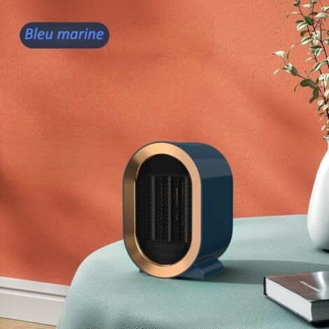 Calefactor con ventilador PTC azul de 1500 W, portátil, de calentamiento rápido, con protección contra sobrecalentamiento y diseño compacto de ABS ignífugo. (1/4)