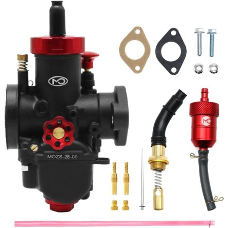 Carburador de competición PE28 mm con kit de filtro y estárter. Compatible con motores de 200 cc a 250 cc para Dirt, Pit Bike, Mini Bike y Motocross (PE28 mm). (1/5)