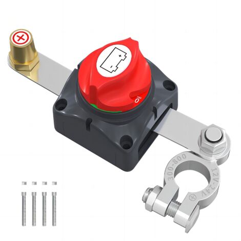 Interruptor de desconexión de batería, interruptor de batería de terminal lateral, encendido/apagado, 275 A, 12-48 V, interruptor de corte de batería principal para automóvil, vehículo (1/5)