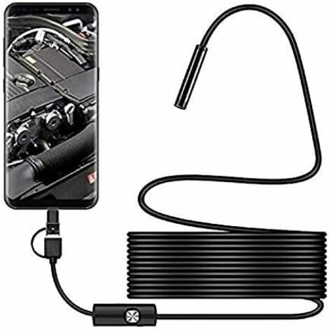 Cámara de inspección USB tipo serpiente, endoscopio USB-C impermeable IP67 de 2.0 MP, cámara tipo C con 8 luces LED ajustables para Android y PC. (1/5)