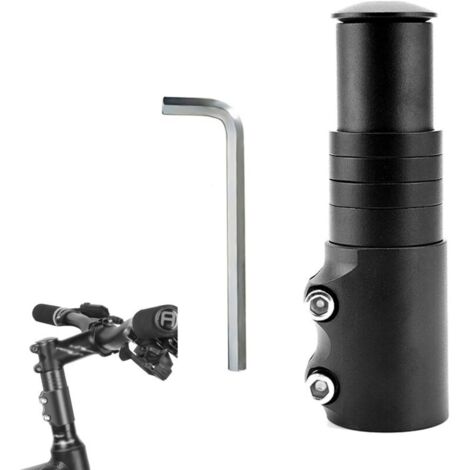 Elevador de potencia para manillar de bicicletas de montaña y de carretera. Mejora la postura al pedalear. Incluye llave hexagonal. Color negro.