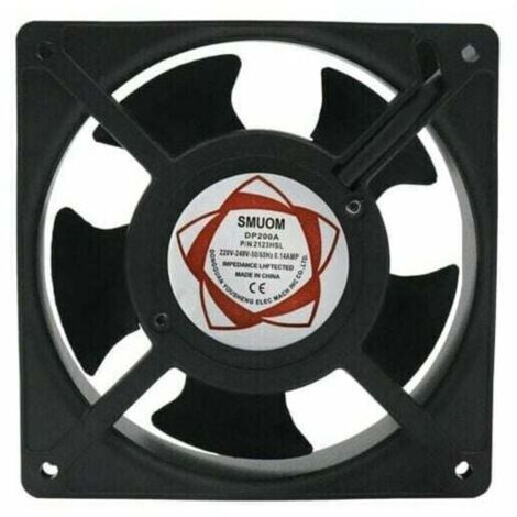 Ventilador axial de alta temperatura de 120 x 120 x 38 mm, aspas metálicas silenciosas, compatible con estufas y chimeneas, instalación rápida.