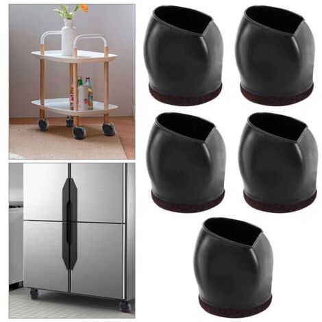 Juego de 5 retenedores de rodillos, protectores para patas de sillas deslizantes, protectores para patas de sillas de mesa, protectores de ruedas (1/5)