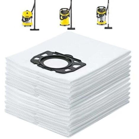 Paquete de 10 bolsas lavables para aspiradora Karcher WD4 WD5 WD6 MV4 MV5 MV6 (1/4)
