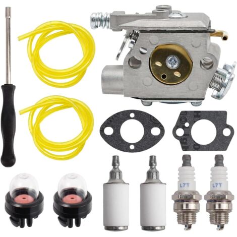 Carburador Hippotech 309376002 para motosierra de gasolina Ryobi RY3714 RY3716 con filtro de combustible, destornillador y kit de puesta a punto. (1/4)