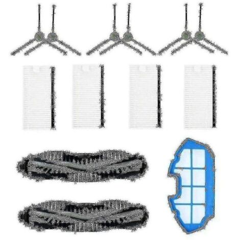 Filtro HEPA, cepillo principal, cepillos laterales, accesorios de repuesto para barredoras robóticas MT501, MT710 y MT720. (1/3)