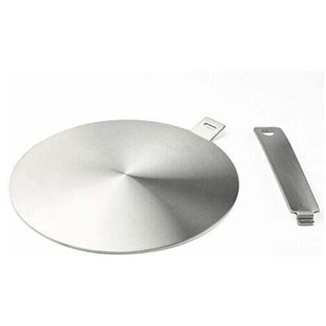 Adaptador de inducción, disco convertidor para placa de inducción, placa difusora de calor con asa y base desmontables, 20 cm