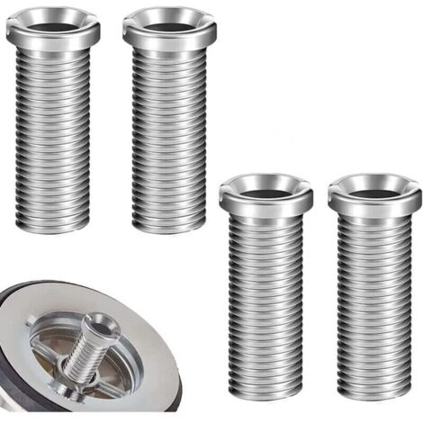tornillos de acero inoxidable de 35 mm para cesta de fregadero, tornillos huecos, tornillos para tapón de desagüe, accesorios de fijación para fregadero de cocina (plateado)