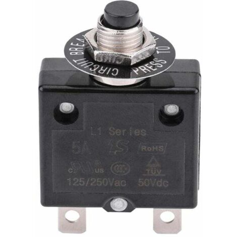 Interruptor automático de 20 A, interruptor térmico opcional, 125-250 V CA, 50 V CC, interruptor de pulsos automático, protección contra sobrecarga. (1/4)
