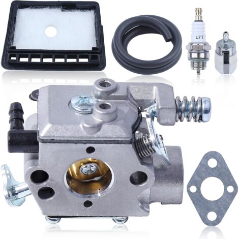 Kit de carburador AUMEL para cortacésped Echo CS3000 CS3400 CS3450 CS300 CS301 CS305 CS306 CS340. Incluye carburador, filtro de combustible, filtro de aire, manguera y bujía (A021000232). (1/5)