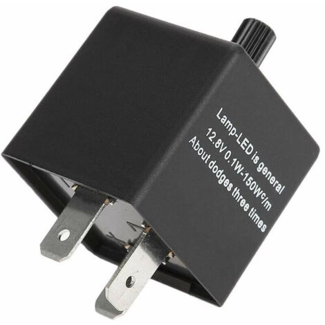 Relé de intermitentes para motocicleta CF14KT de 3 pines y 12 V, relé intermitente automotriz ajustable para velocidad de destello LED (1/4)