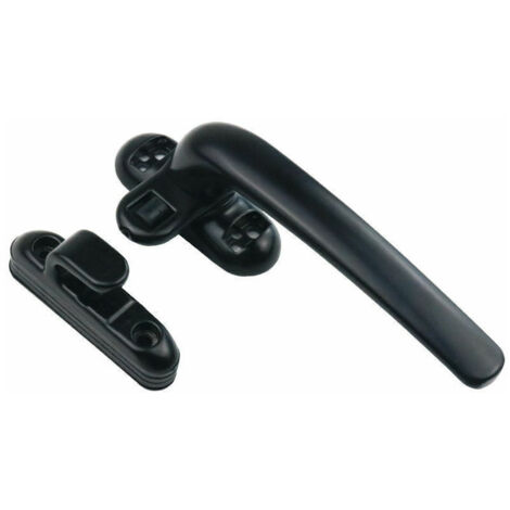 Manilla para puerta y ventana, con cerradura, color negro. (1/4)
