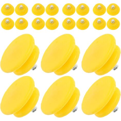 Juego de 40 crampones amarillos de acero inoxidable con púas, antideslizantes, para zapatos y botas de senderismo, accesorios para nieve y hielo, crampones de repuesto para