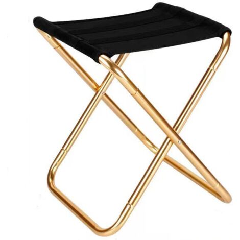 Taburete plegable para camping, taburete plegable portátil, silla plegable retráctil ligera, para camping, caza, pesca, senderismo, negro, 262324cm (1 unidad)