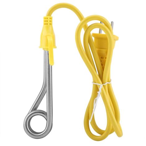 Calentador de inmersión, calentador de agua de inmersión, calentador de agua portátil, elemento calefactor 220V 600W, kit de viaje para recalentar, ideal para calentar chocolate, café, té y agua potab